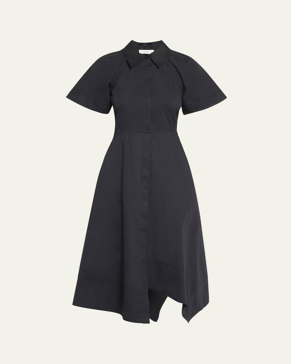 Julianna Short-Sleeve A-Line Cotton Midi Dress
